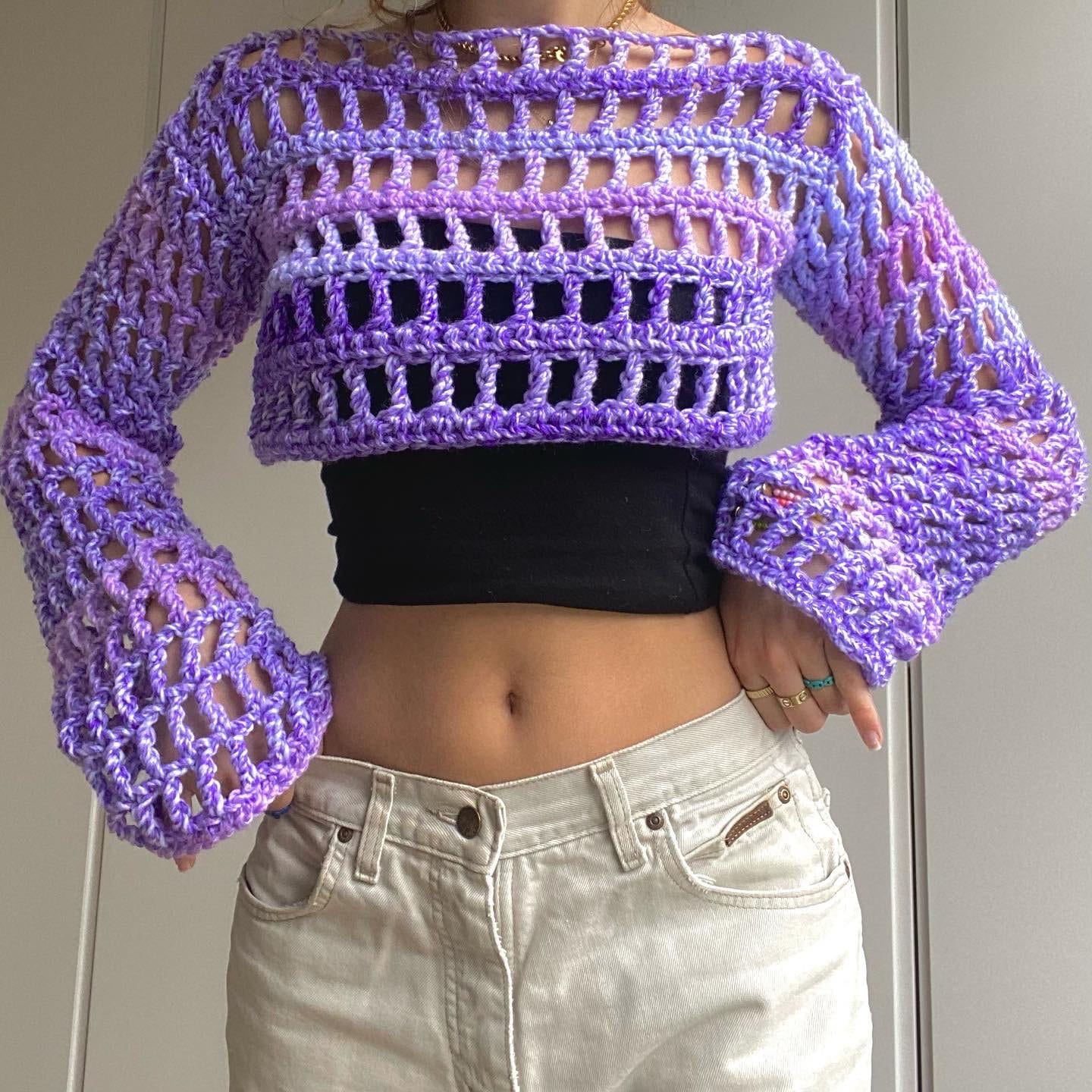 Crochet Mesh Jumper/Shrug Pattern (Digital Download)