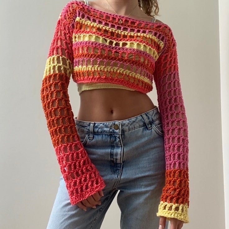 Crochet Mesh Jumper/Shrug Pattern (Digital Download)