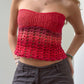Crochet tube top with mesh pattern