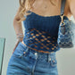 Crochet tube top with mesh pattern