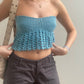 Crochet tube top with mesh pattern