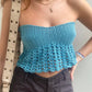 Crochet tube top with mesh pattern